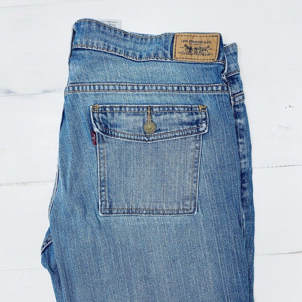 Levis 545 Low Boot Cut Women's Jeans Size 12M Stretch Denim Button Flap